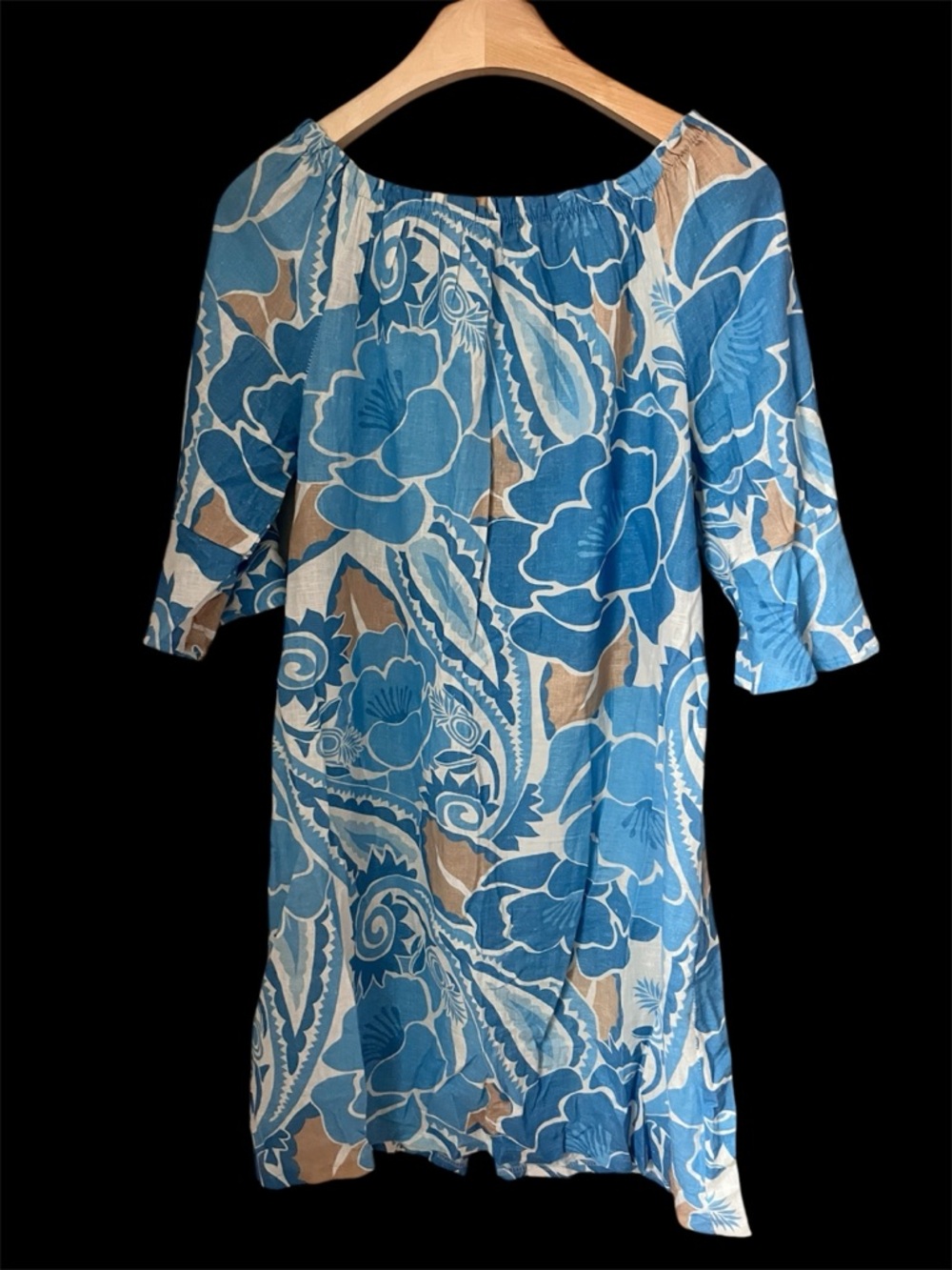 Blue Floral Button-Back Mini Dress - Picture 3 of 5